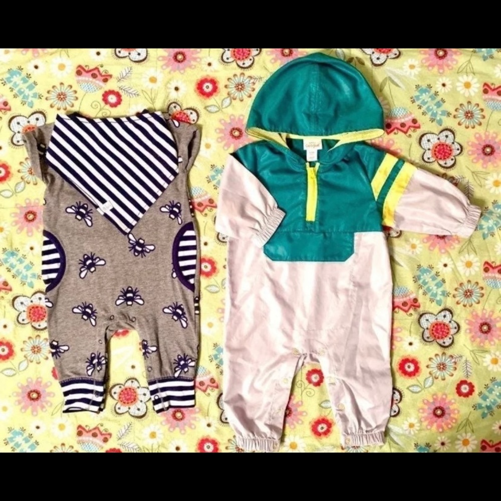 Bee’s knee’s cat & jack romper & windbreaker set